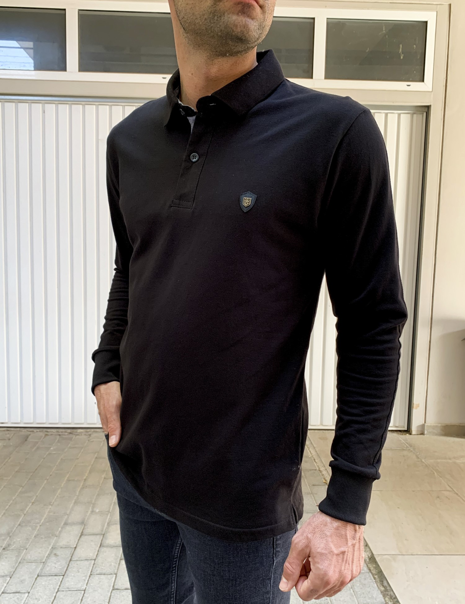 Everbest ανδρική μαύρη Polo πικέ μπλούζα plus size 241999M φωτογραφία